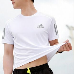 阿迪达斯短袖男夏季新款跑步健身衣运动服白色透气速干T恤GC7868