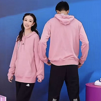 阿迪达斯粉色卫衣男女秋冬外套