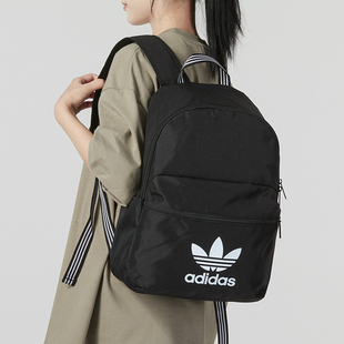 Adidas三叶草双肩包书包2026新款黑色男女包休闲包学生背包IJ0761