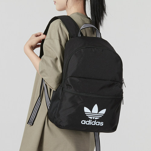 Adidas三叶草书包黑色学生背包