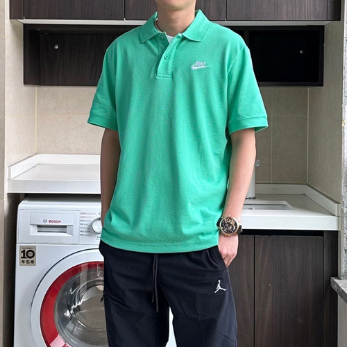 耐克polo衫绿色透气宽松休闲