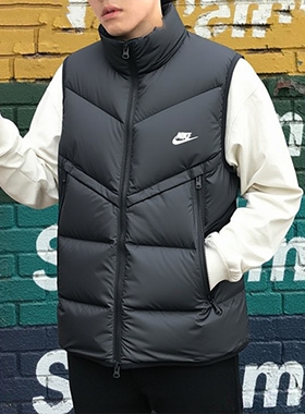 耐克羽绒背心男装冬季新款立领防风运动服舒适休闲无袖马甲DV1136