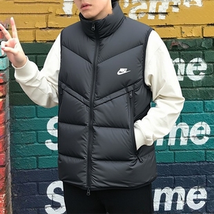 耐克羽绒背心男装冬季新款立领防风运动服舒适休闲无袖马甲DV1136