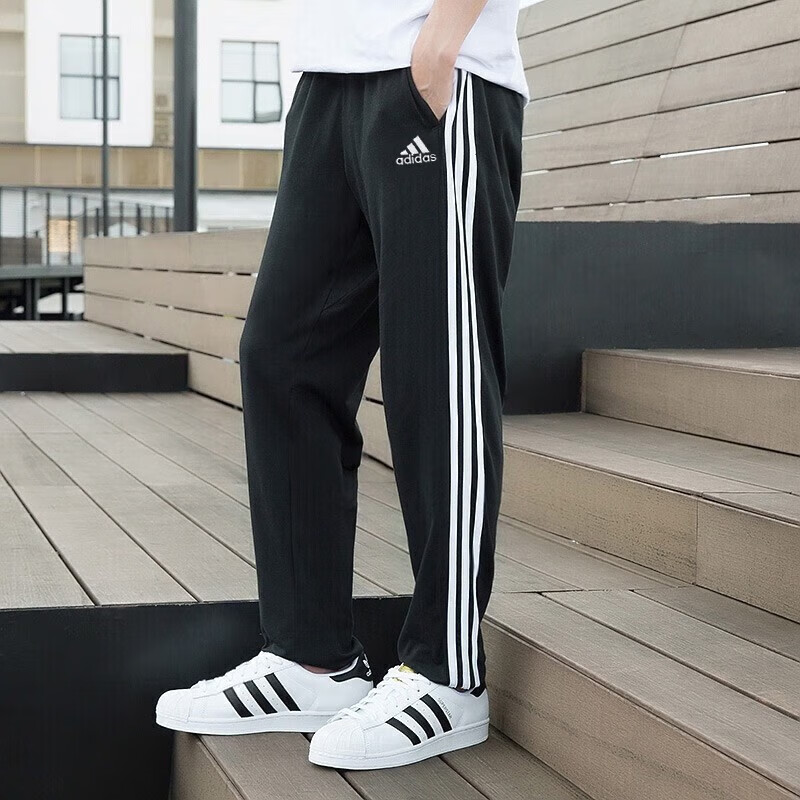 Adidas阿迪达斯男裤宽松直筒长裤