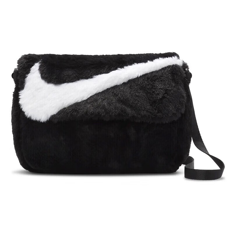 斜挎包单肩包毛绒绒运动包耐克