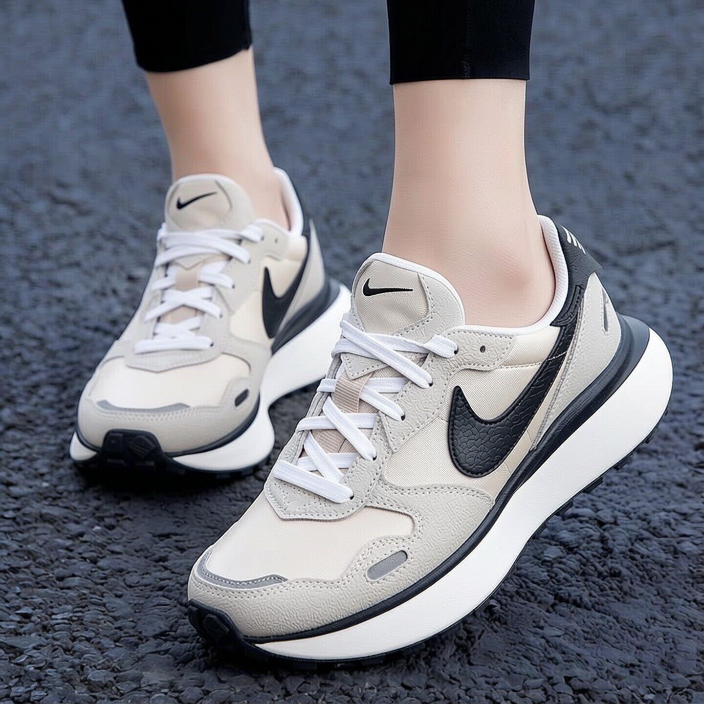 Nike耐克鞋子厚底华夫鞋新款运动鞋轻便缓震女鞋透气休闲鞋旅行鞋