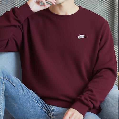 耐克官方正品红色加绒卫衣男外套