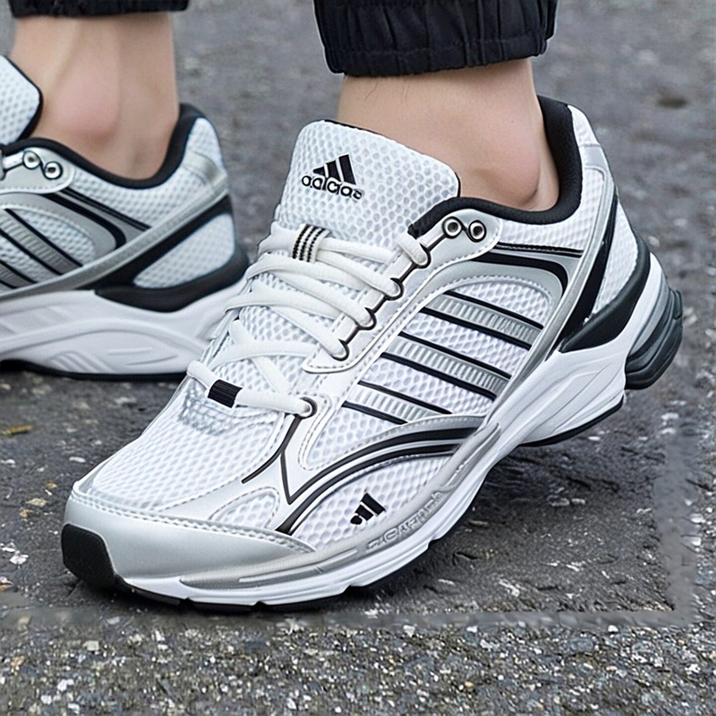 阿迪达斯运动鞋男鞋正品女士减震跑步鞋休闲鞋子厚底网面老爹鞋