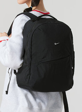 耐克学生书包黑色电脑包大容量2026新款收纳运动双肩背包HF7007