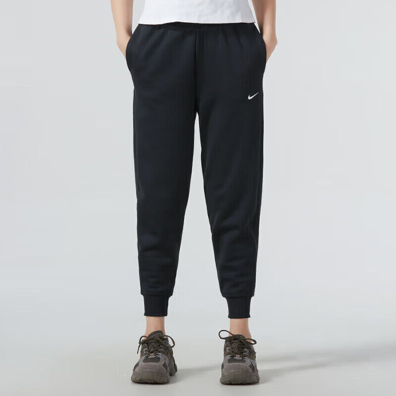 耐克运动裤女裤25新款运动休闲裤健身训练针织宽松收脚加绒长裤子