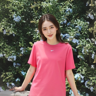 纯棉T恤Nike女装耐克正品宽松休闲服运动透气纯色粉色短袖FD4150