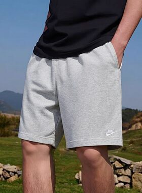 Nike耐克裤子正品灰色短裤针织运动裤纯棉五分裤夏季新款休闲男裤