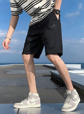 阿迪达斯短裤男正品夏季薄款篮球裤休闲五分裤速干运动裤GP0944