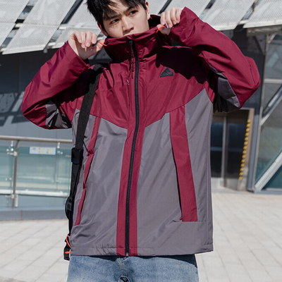 阿迪达斯防风衣登山衣男秋季新款运动服连帽外套休闲夹克 JE8577