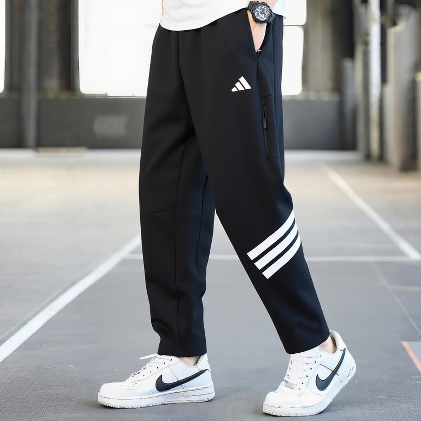 阿迪达斯直筒裤男秋季新款美式篮球运动裤复古针织宽松卫裤男长裤,运动服/休闲服装,运动长裤,淘宝优惠券,粉丝福利购,淘宝优惠卷