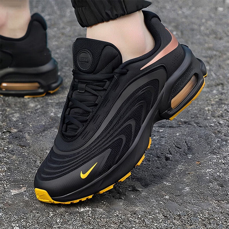 NIKE耐克男鞋AIR MAX气垫鞋网面透气减震鞋轻便运动鞋黑色跑步鞋