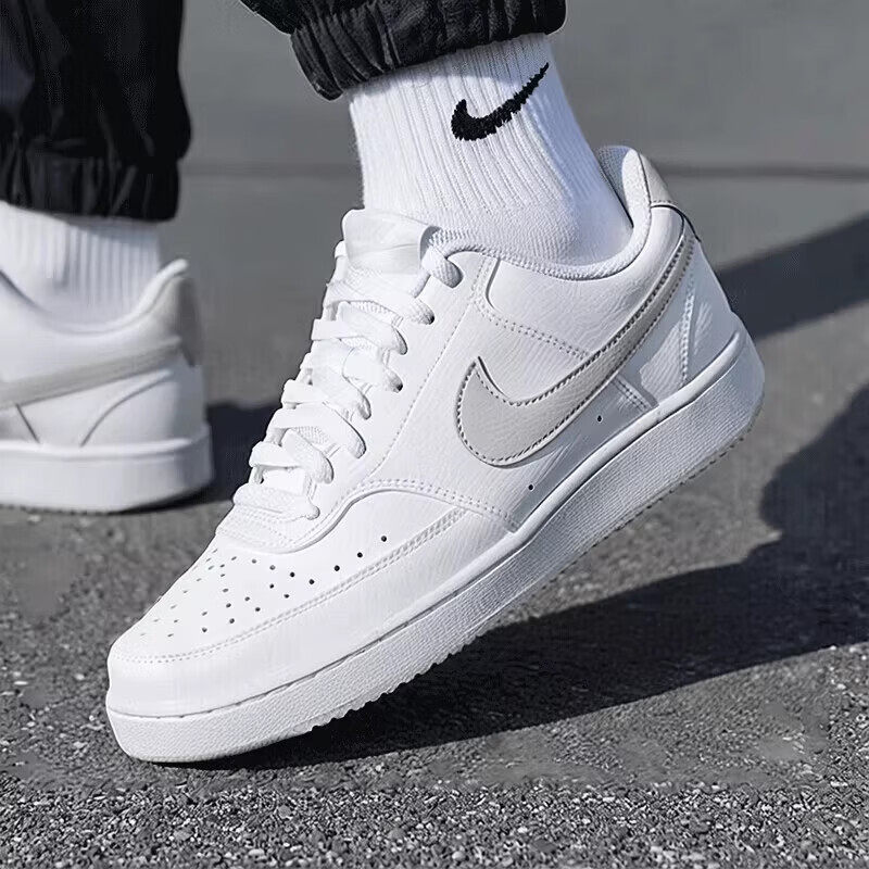 NIKE耐克板鞋男鞋新款COURT低帮运动鞋灰白色空军一号简版休闲鞋