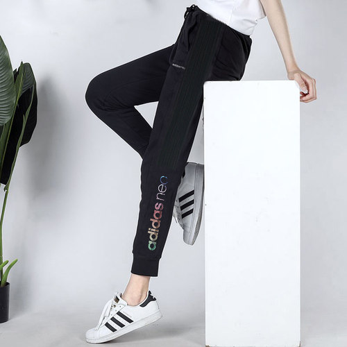 阿迪达斯女裤子正品运动裤跑步
