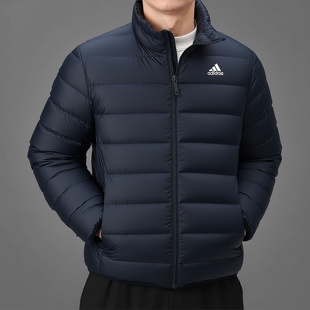 阿迪达斯轻量羽绒服男冬季新款保暖防风排骨服运动休闲登山外套男