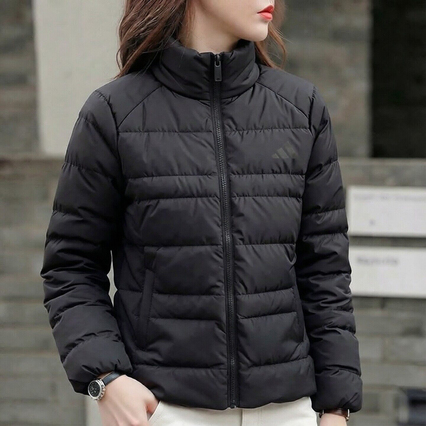 阿迪达斯棉服女秋冬季保暖舒适休闲运动服户外出行防寒连帽外套