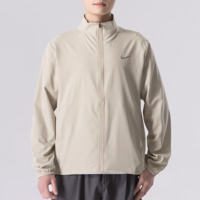 耐克卡其色运动外套立领夹克