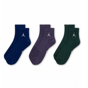 Nike耐克男女袜2025新款 袜子DX9655 Jordan训练健身袜运动袜三双装