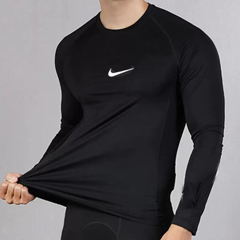 耐克长袖男装2026新款透气快干跑步训练运动服弹力紧身衣上衣T恤