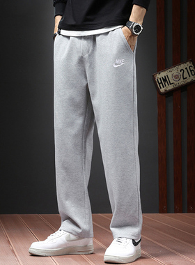 NIKE耐克长裤男裤直筒新款跑步运动裤秋季宽松休闲加绒裤子BV2714