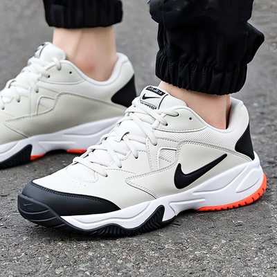 耐克网球鞋皮面厚底运动鞋