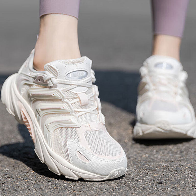 阿迪达斯女鞋夏季新款透气网面运动复古粉色缓震老爹鞋耐磨跑步鞋