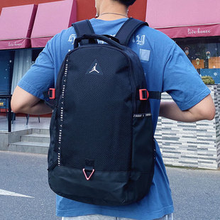 Jordan大容量双肩包Nike耐克黑色男女背包正品学生书包运动休闲包
