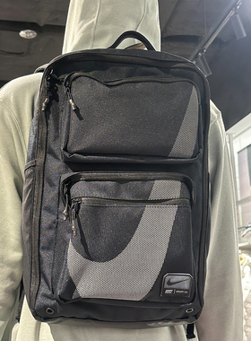 NIKE耐克男女情侣双肩背包新款大容量黑色通勤旅游电脑书包HF0635