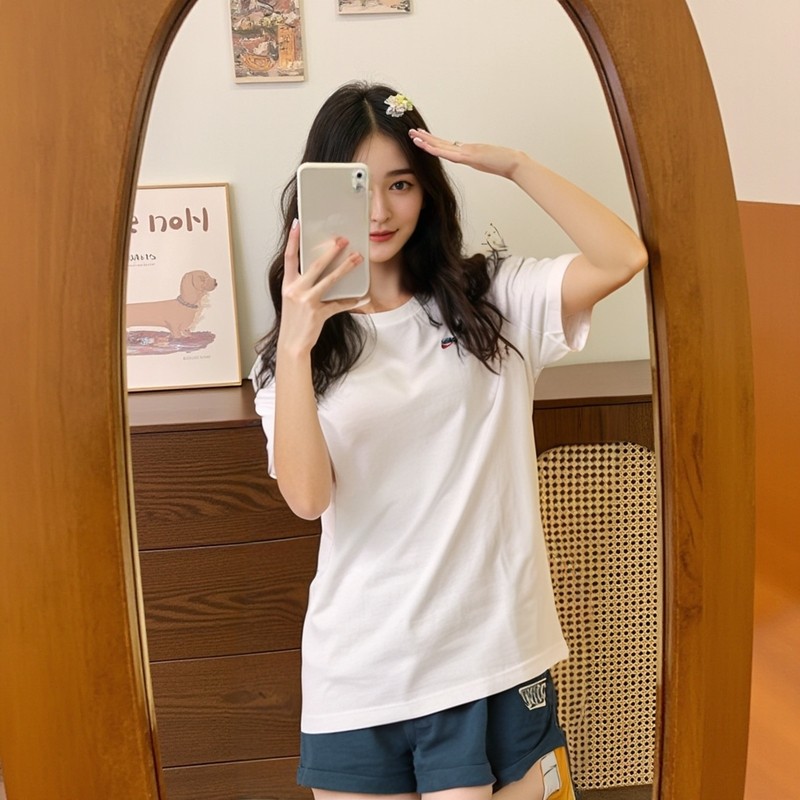 耐克短袖女夏季新款运动休闲刺绣圆领T恤宽松透气纯棉上衣DZ4686