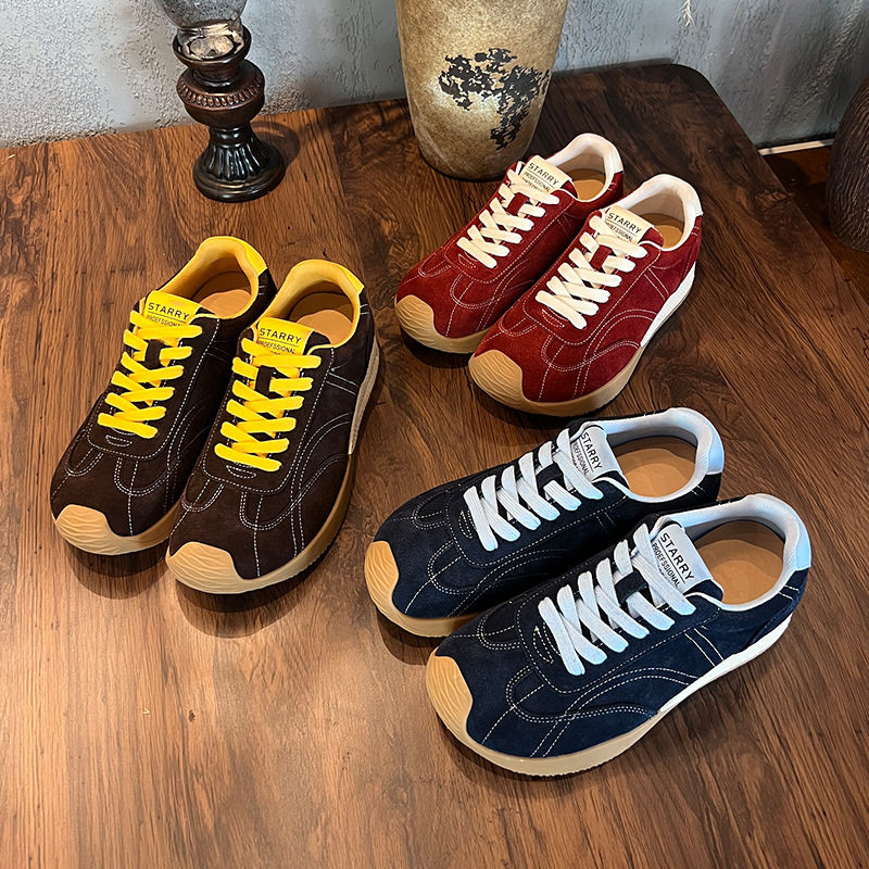 真皮德训鞋女2026春季新款女鞋通勤百搭舒适平底运动鞋复古阿甘鞋,女鞋,时尚休闲鞋,淘宝优惠券,粉丝福利购,淘宝优惠卷