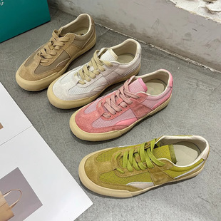 真皮eos女鞋德训鞋2025夏季新款复古四季春秋板鞋平底休闲平底