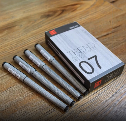 五千年树纹0.7mm子弹头黑色商务签字笔磨砂握把中性笔碳素笔3016