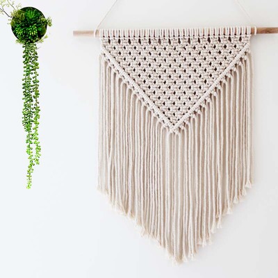 手工编织挂饰波西米亚流苏挂毯macrame北欧风家居装饰电表箱遮挡
