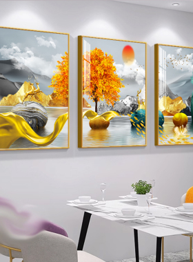 轻奢餐厅装饰画饭厅餐桌墙壁挂画