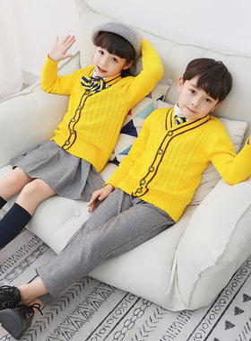 幼儿园园服新款秋冬季儿童制服中小学生校服韩版童装毛衣毛呢套装