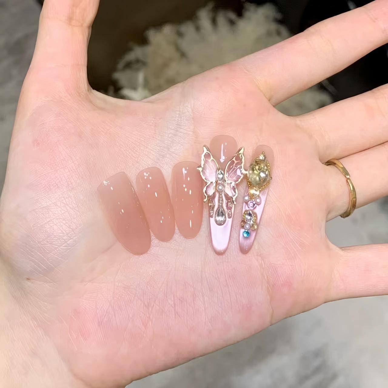 纯手工穿戴甲显白气质猫眼美甲