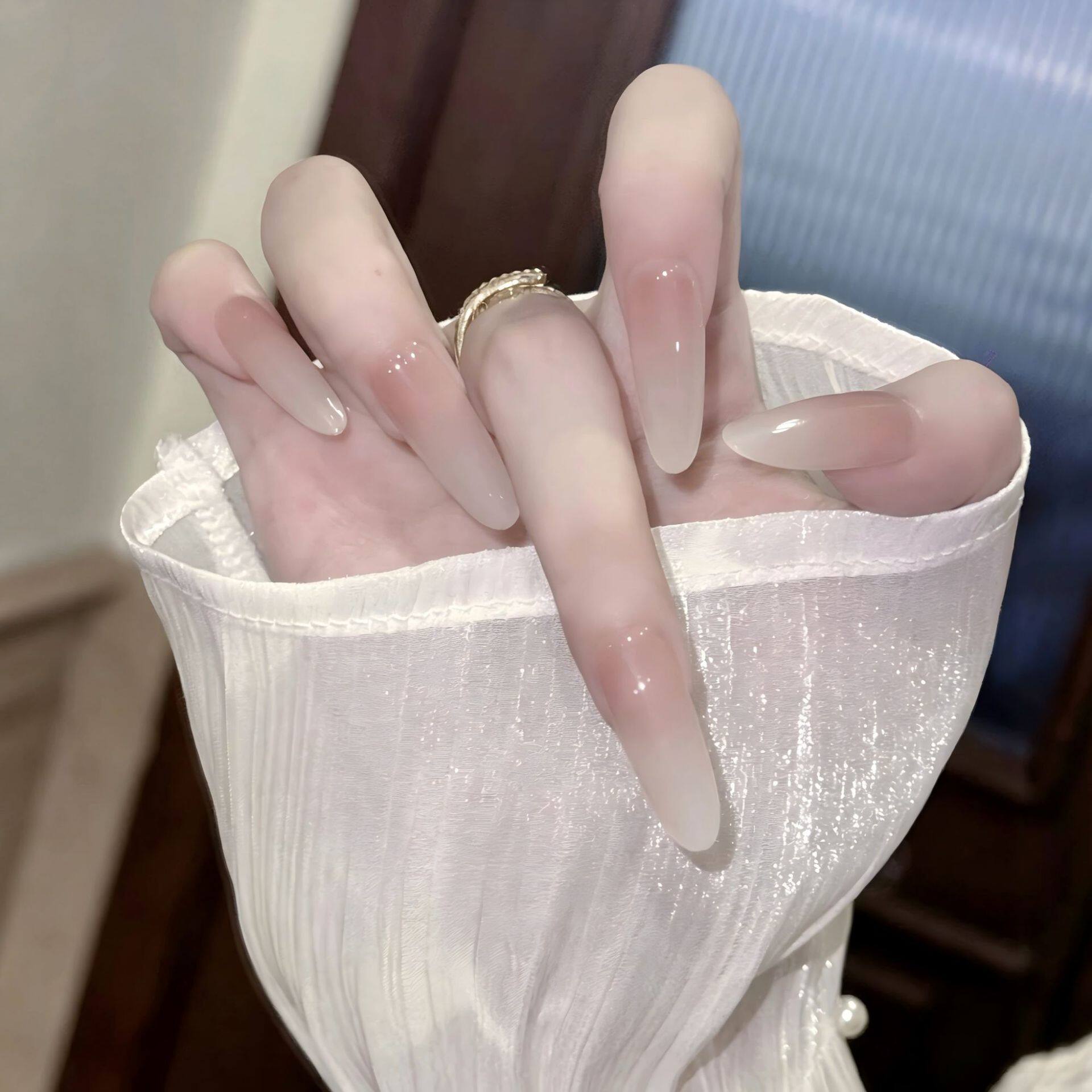 纯手工穿戴甲显白气质猫眼美甲