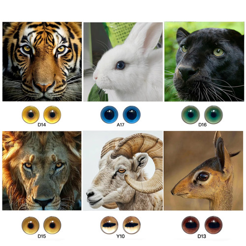 动物眼睛配件玩偶平底羊毛毡兔眼片羊老虎动物狗眼睛公仔DIY雕塑