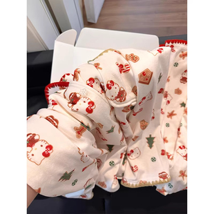 磨毛德绒睡衣女款秋冬季可爱hellokitty珊瑚绒加绒加厚保暖家居服