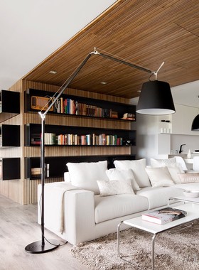 现货意大利Artemide Tolomeo Mega黑色落地灯 复古欧式钓鱼客餐厅