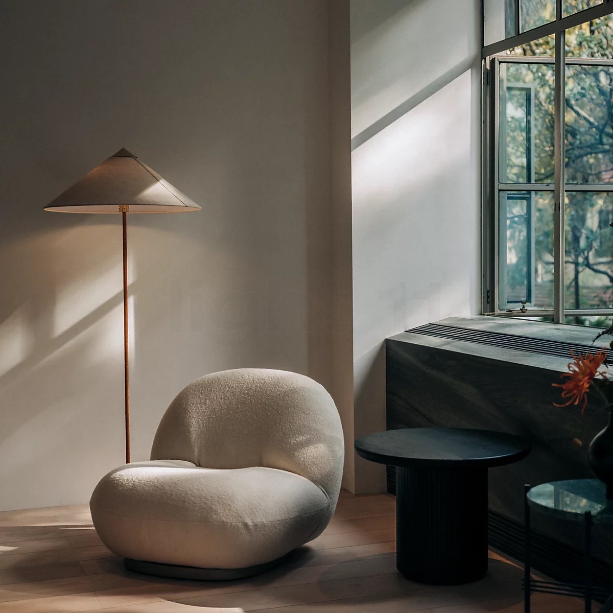 Gubi客厅卧室诧寂北欧藤落地灯