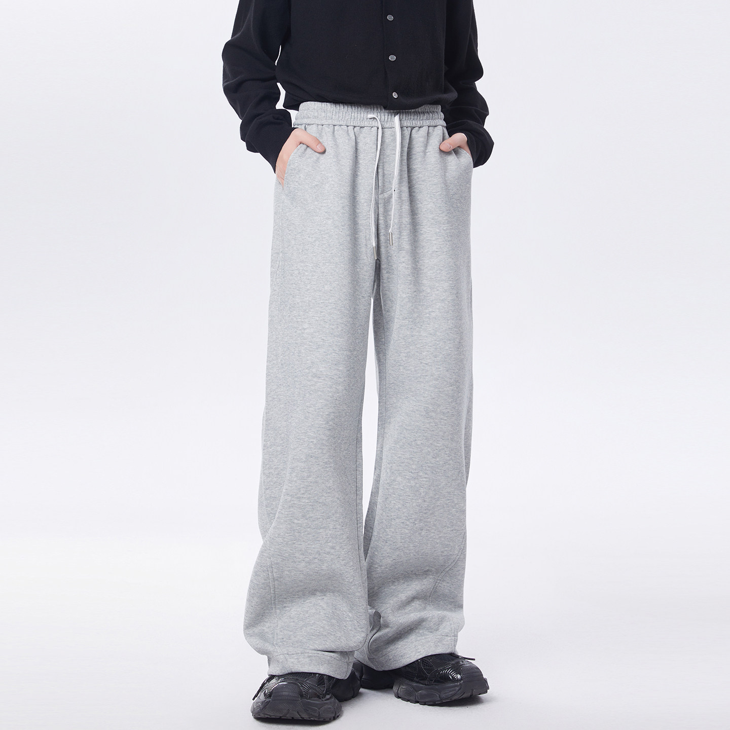 190加长版高个子穿搭男秋冬115cm简约通勤直筒宽松加绒加厚长裤潮