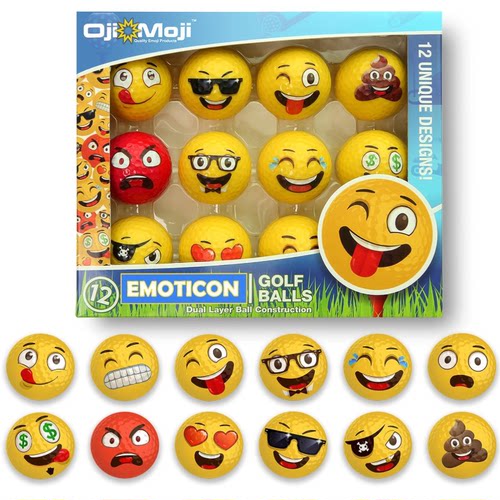 代购正品Oji Moji高级趣味表情高尔夫球12颗装创意亲子高尔夫礼物
