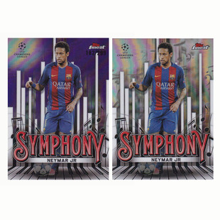 内马尔 topps 299编紫折 2025 finest巴塞罗那 交响乐特卡 球星卡