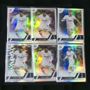球星卡 孙兴慜 库卢 disco银折 2022-23 TOPPS chrome 欧冠 热刺