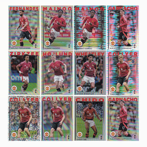 球星卡 B费 梅努 霍伊伦德 加纳乔 银折2024-25 Topps chrome曼联